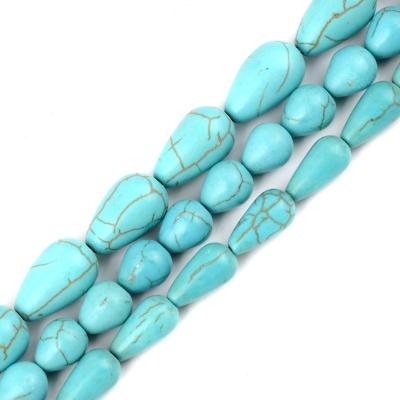 China DIY Fashion Bead Diy Loose Spacer / Handmade Bracelet Necklace Drop Shape Blue Natural Stone Beads for sale