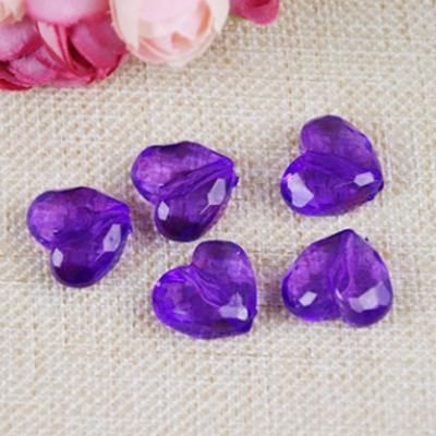 China Wholesale Heart Beads DIY Handmade Transparent DIY Peach Crystal Acrylic Beads for sale