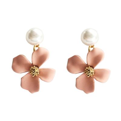 China Hot Sale Fashion Sweet Resin Jewelry Acrylic Flower Earrings Cut On Dangle Earrings For Women Teens Free Shipping for sale