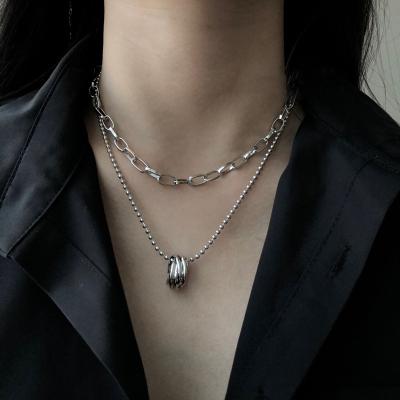 China 2021 Fashion Environmental Friendly Cuba Ribbon Chains Pendant Necklace For Men Boy Girl Rock Stainless Steel Chain for sale