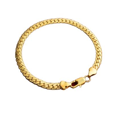 China 2020 Environmentally Friendly Gold Plated Rope Charm Men's Bracelet Link Chain 5mm Hip Hop Women's Link Chain for sale