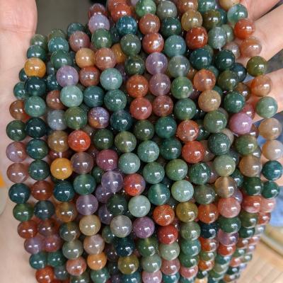 China Polished Fancy Natural Jasper Stone 4/6/8/10m Gemstone Smooth Loose Round Red Indian Agate Beads For Jewelry Making for sale