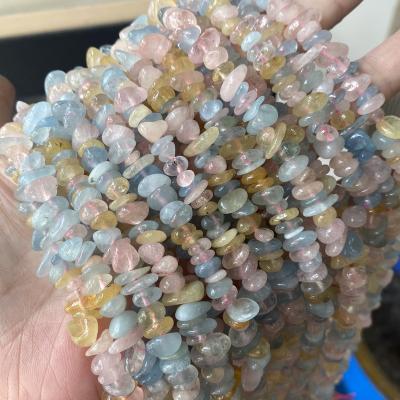 China Tumble Freeform Loose Polished Chips Strand Irregular Morganite Gemstone Natural Morganite Stone Small for sale