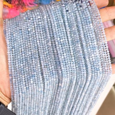 China Faceted Beaded Strand Natural Stone Crystal Seed Beads 3mm Faceted Cut Loose Green Blue Beads For Jewelry Making for sale