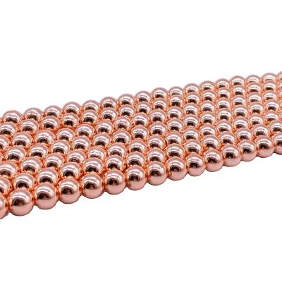 China Pearl Strand Factory Wholesale Natural Tier-5A Plated Rose Gold Hematite Beads for sale