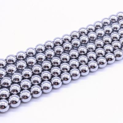 China Beads Strand Natural Tier-5A Top Quality Hematite Plated Silver Hematite Beads for sale