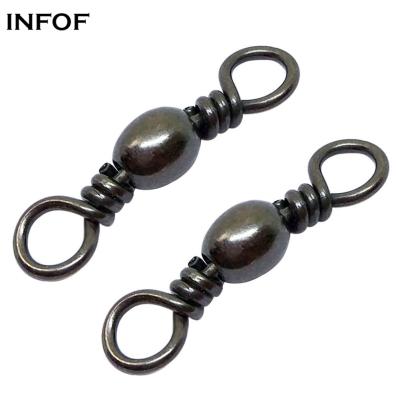 China Copper Alloy Fishing Connector Barrel Swivel Stainless Steel Sea Hooks Connector For Sea Fishing Luer Connector for sale