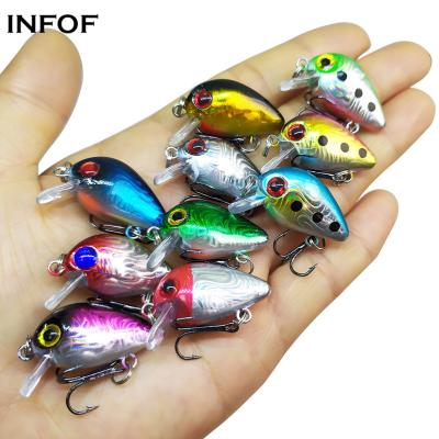 China Fishing Crankbait Lure 3CM 1.6G PESCA 3d Eye Fishing Lure Bait Hard Wobblers Hooks 10# False Lure CB023 for sale