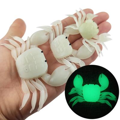 China Glow Fishing Soft Crab 3.5g 7g 13.5g Fishing For Lure Silicone Artificial Bait Crab Swimbaits Yeguang Three-dimensional pangxie for sale