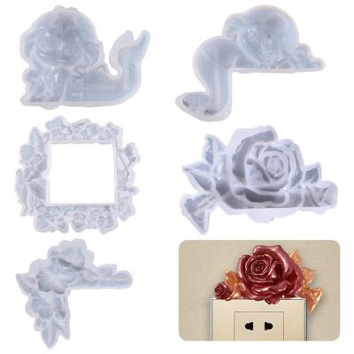 China Viable Switch Cover Resin Mold Lamp Switch Panel Silicone Mold Socket Panel Epoxy Mold For DIY Craft Making for sale