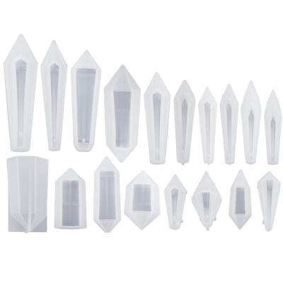 China Viable Resin Molds 18Pcs Pendulum Crystal Molds for Resin Quartz Crystals Pendants, Healing Crystal Necklace for sale