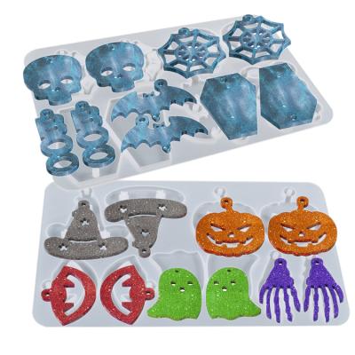 China Viable XINCHOUT Halloween Series Resin Earring Molds, Pendant Casting Molds, DIY Crafts Earring Pendant Making for sale