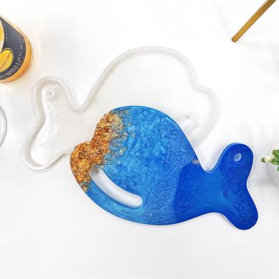 China DIY Crystal Epoxy Resin Crafts Making DIY Crystal Epoxy Tea Board Tea Tray Cup Holder Resin Epoxy Silicone Coaster Viable Fashionable Mold for sale