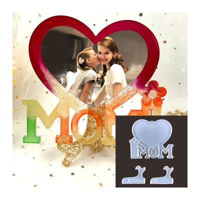 China Europe XINCHOUT Love Photo Frame Resin Mold Epoxy Casting Mold Mother's Day Gift Resin Decorative Craft for sale