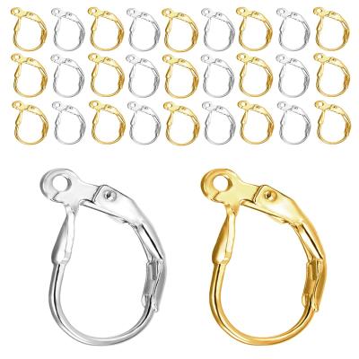 China Europe Lever Back Earring Hooks French Back Ear Wire Lever Earwire For Jewelry Making Crafting (Gold & Silver) for sale