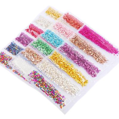 China 1-2mm Viable Crushed Glass Chips Glitter Sprinkles Stones Irregular Metallic, Nail XINCHOUT Arts Craft DIY Epoxy Resin Mold Filler, Je for sale