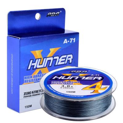 China High-knot strength 150m Japan 4 strands multifilament pe braided fishing line for sale