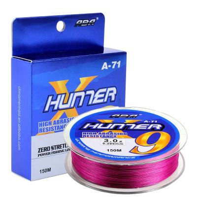 China High quality High-knot 150m tensile wholesale 9 strand Japan pe multifilament braided fishing tackle helper lines for sale for sale