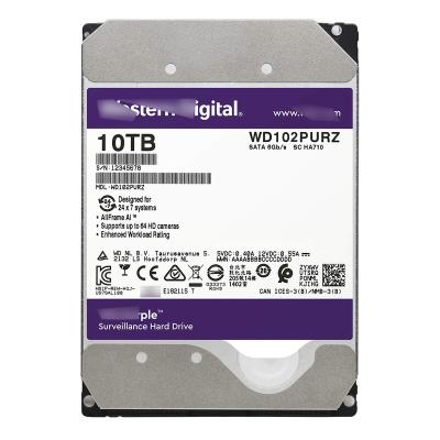 China Original Hdd WD102PURZ HDD Hard Disk Drive 10TB WD102PURX Purple HDD Surveillance Class Special For Digital in stock for sale