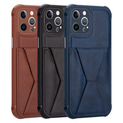 China Newest Free Sample Hot Shockproof 3 in 1 PU Leather Back Wallet Blank Stand Phone Holder Cover Case for iPhone 13 12 pro Max Mini for sale