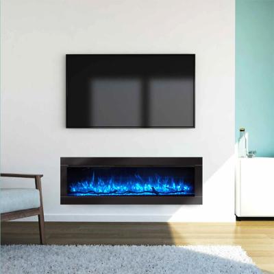 China Hotel 3 Side View Decorative Electric Fireplace Heater 7 Colors LED Flame Fire Place With Crushed Diamond for sale