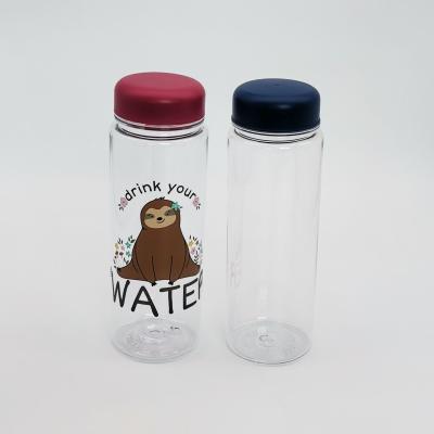 China Sustainable Custom Logo BPA Free 500ML Korea Plastic Style Promotional My Clear Bottle Water Bottle for sale