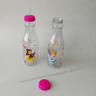 China Viable Gift And Promotion OEM Cheap Logo Plastic Water Bottle With Straw for sale