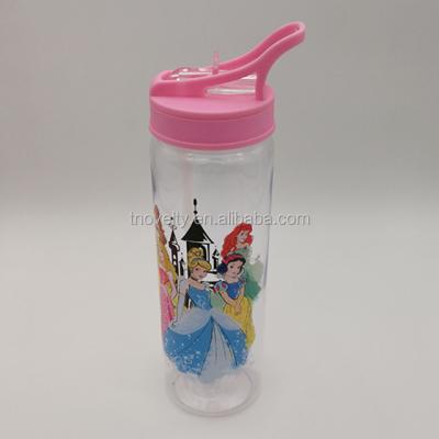 China Factory Wholesale Sustainable Hot Sale Kids Gym School Drinking Plastic Water Bottle With Straw And Handle for sale