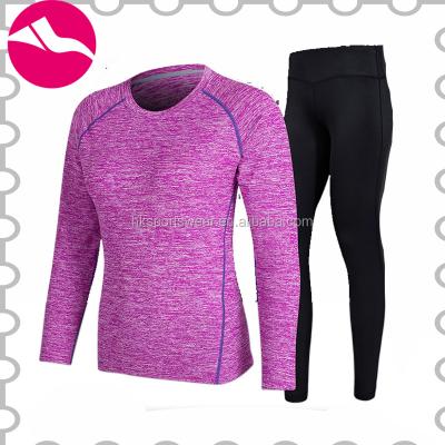 China Women Antibacterial Thermal Shears Long Sleeves Shirts, Brushed Compression BaseLayer Set, Women Winter Guards Rash Pants for sale