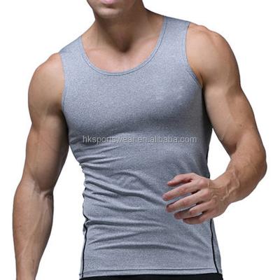 China Custom Nylon Shirts Compression Shirts, Mens Spandex Sleeveless Compression Tops, Sports Compression Apparel for sale