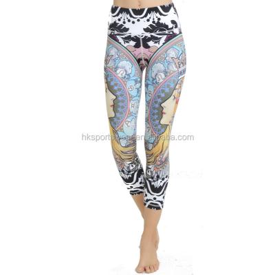 China Women's Antibacterial Workout Capris, Yoga and Fitness Pants, Running and Gym Tights for sale