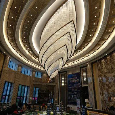 China Modern Luxury New Product Project Hotel Hotel Lobby Glass Staircase Modern Led Chandelier Light for sale