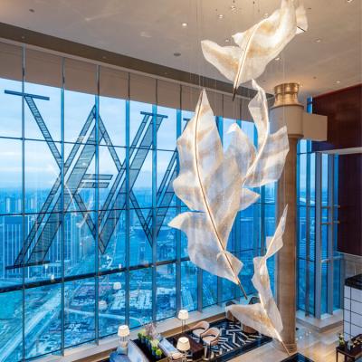 China Large Modern Hotel Lobby Decoration Custom Project Light Glass Luxury Led Chandelier Pendant Lamp for sale