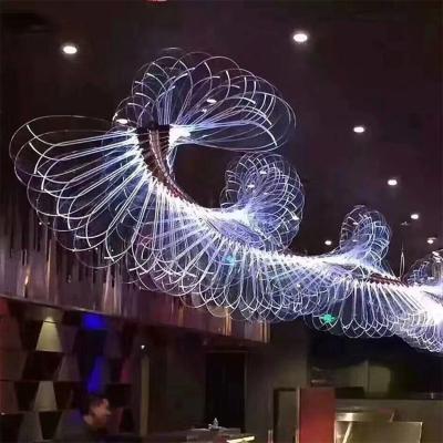 China Modern Nordic Long Glass Staircase Long Glass Hotel Decoration Style Chandelier Luxury Led Pendant Light for sale