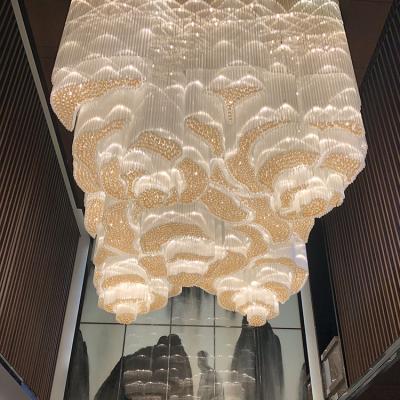 China Modern Simple Style Design Reading Store Dining Hall Hotel Glass Luxury Project Chandelier Light for sale