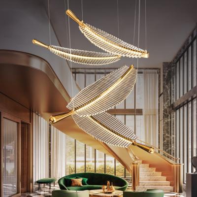 China New products large leaf modern decoration vintage villa hotel LED hanging luxury chandelier for sale