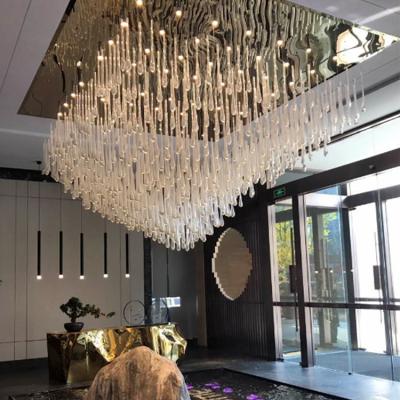 China Hall Hotel Luxury White Blue Dining Lamp Led Modern Simple Gold Water Drop Style Chandelier for sale