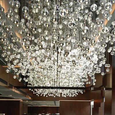 China New Design Modern Business Center Showroom Hotel Crystal Modern Gold Ball Luxury Led Chandelier Light for sale