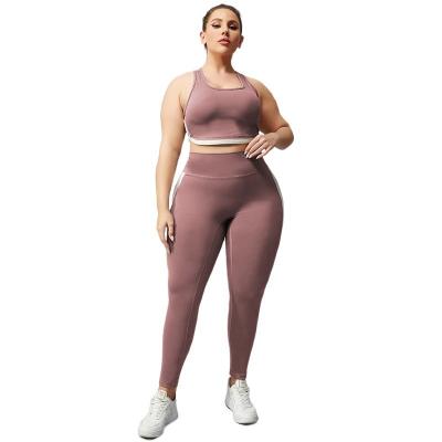 China Breathable Breathable Gym Clothing Yoga Suit Sport Wear Women Two Piece Plus Size Yoga Sets for sale