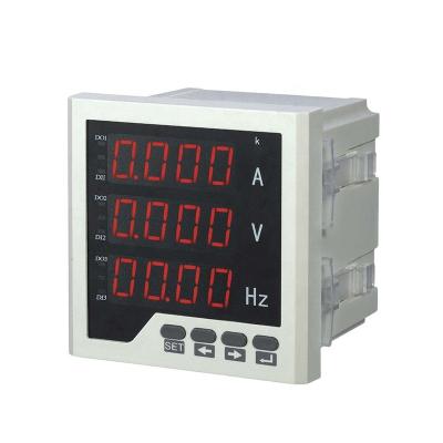 China RS485 3 Row LED Display AC Ammeter Volt Amp Hz Meter 3 Phase AC Voltage Data Logger for sale