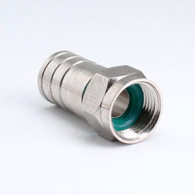 China RF F Connector RG59 RG6 Copper Brass Zinc Waterproof With Rubber Ring for sale