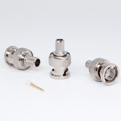 China RF BNC Connector RG58, RG59, RG6, RG11 For CCTV Coaxial Cable Male Crimp for sale