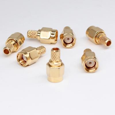 China SMA Plug Connector Crimping Type, Gold Plated, SMA1001 Nickel Plated for sale