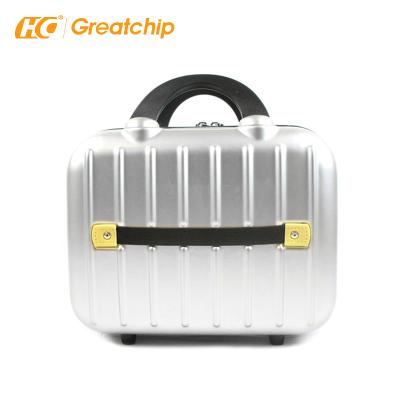 China Hard Shell Trolley Luggage Small Size Luggage Gold Scratching Hard Case 14 Inch ABS PC Travel Briefcase Make Up Case for sale