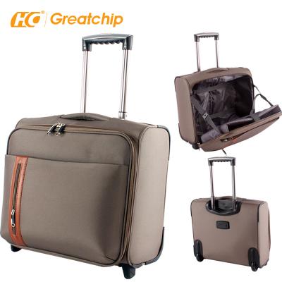 China Modern Design Car Brand Travel Rolling Tote Under The Seat Carry On Luggage Bag for sale