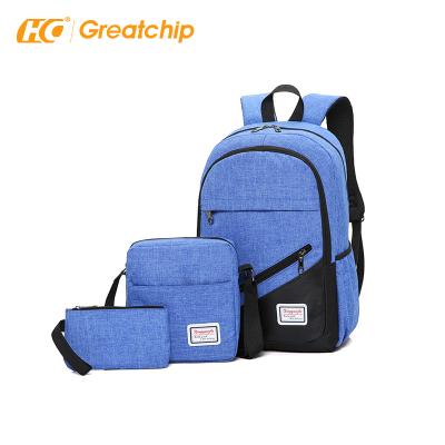 China With USB Korea Fashion School Bag Girl / Boy Travel Bag 3 Pcs Set Backpack for sale