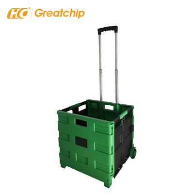 China Eco - Friendly Supermarket Trolley Vegetable Shopping Trolley Foldable Plastic Shopping Trolley Fruit Trolley Carts for sale