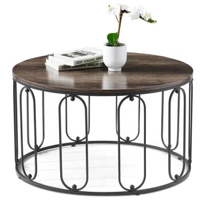 China (Other)Adjustable European Round Nested Living Room Modern Wooden Coffee Tables Coffee Tables Study Side Table With Metal Frame for sale