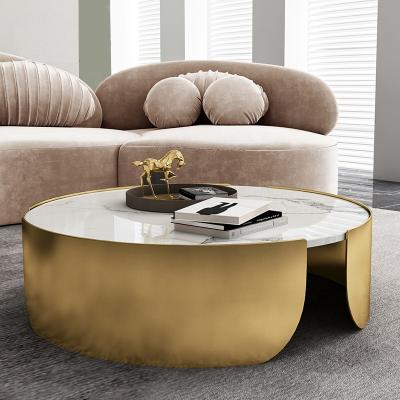 China (Other)Adjustable Stool Round Stainless Coffee Table Modern Simple Marble Coffee Table Sets Living Room Gold Metal Coffee Table Base for sale