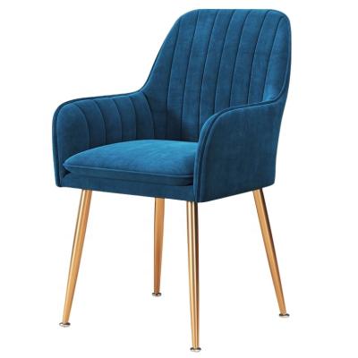 China Slipcovered Velvet Chairs Nordic Style Modern Minimalist Living Room Bedroom Dining Furniture Luxury Velvet Chair Back Chairs Metal Legs for sale